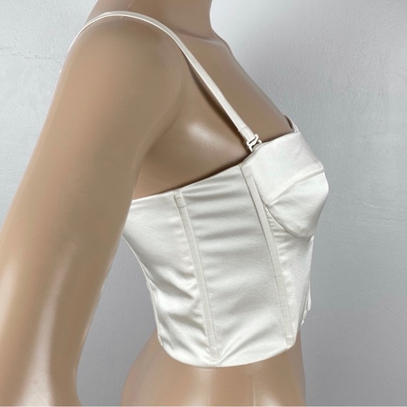 NEW CAMI NYC WHITE SILK BUSTIER TOP - Picture 4 of 7